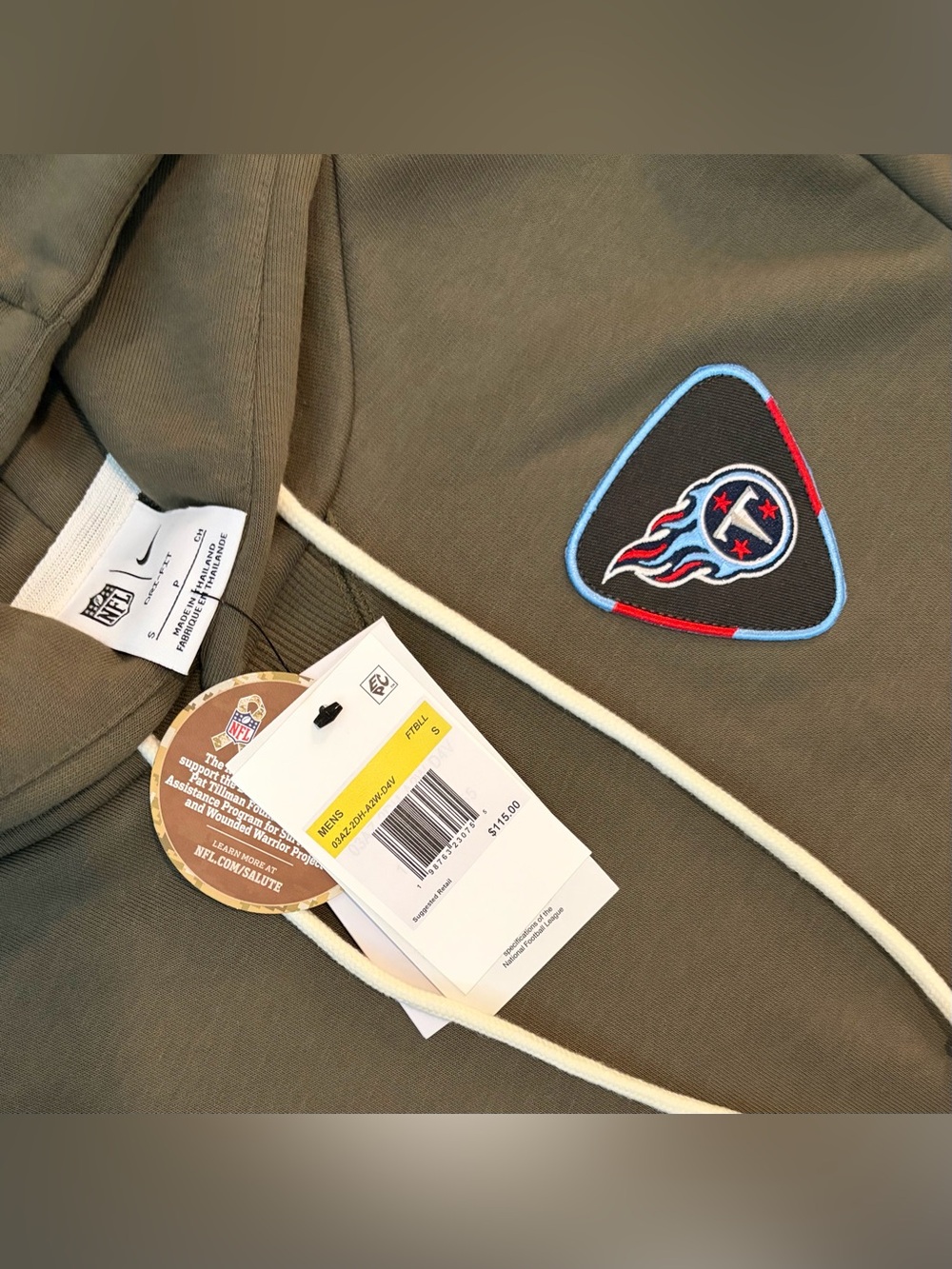 Nike Tennessee Titans Salute to Service 2025 Olive Green NFL Hoodie Men’s Sz: S - Picture 3 of 5